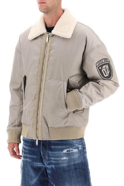 Dsquared2 Logo-print Bomber Jacket In Grey
