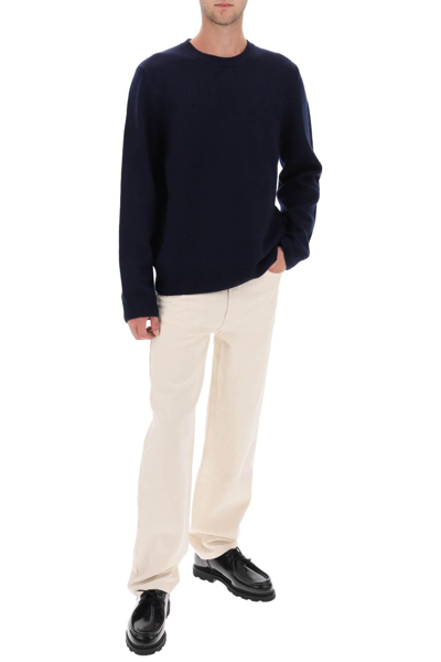 A.p.c. A. P.c. Merino Wool Edward Logo Sweater In Blue