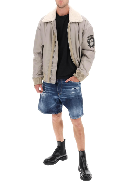 Shop Dsquared2 Loose Shorts In Used Denim In Blue