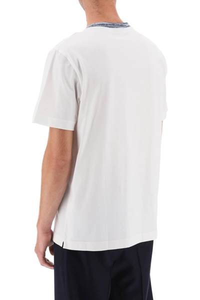 Shop Missoni T-shirt With Contrasting Crew Neck In White