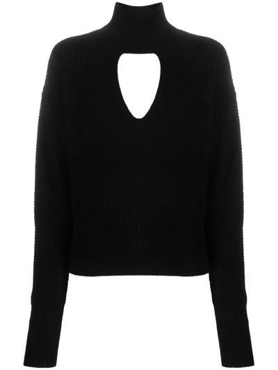 Shop Iro Cut-out Detailing Wool Jumper In Black