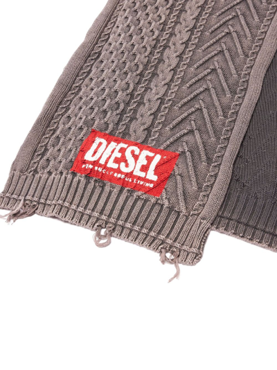 Shop Diesel K-farma Cotton Scarf In Grey