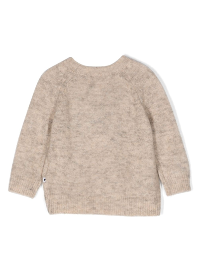 Shop Molo Gilby Patterned Intarsia-knit Jumper In Neutrals
