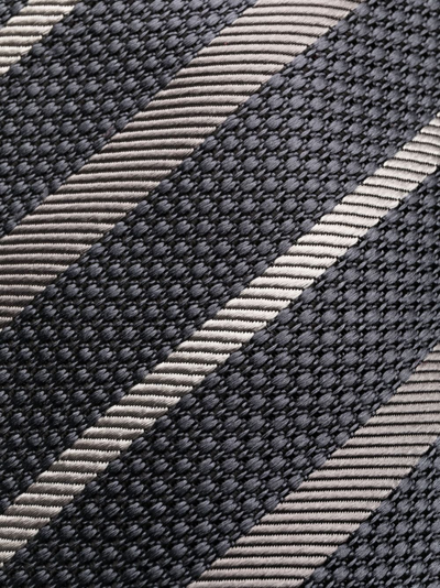 Shop Brunello Cucinelli Diagonal-stripe Silk Tie In Grey