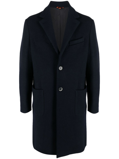 Shop Barena Venezia Notched-collar Single-breasted Coat In Blue