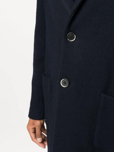 Shop Barena Venezia Notched-collar Single-breasted Coat In Blue