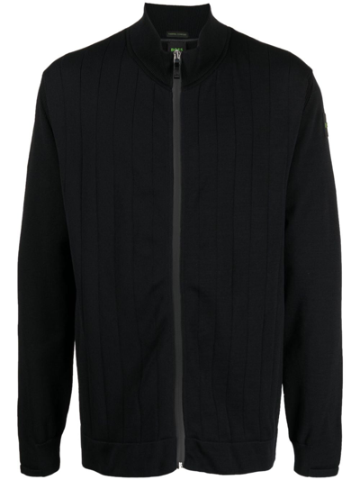 Shop Hugo Boss Wide-ribbed Lightweight Jacket In Black