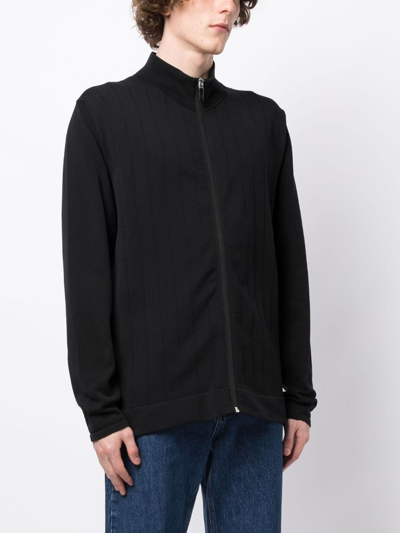 Shop Hugo Boss Wide-ribbed Lightweight Jacket In Black