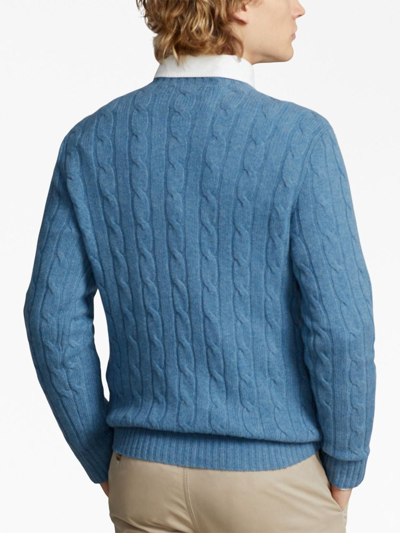 Shop Polo Ralph Lauren Cable-knit Cashmere Jumper In Blue