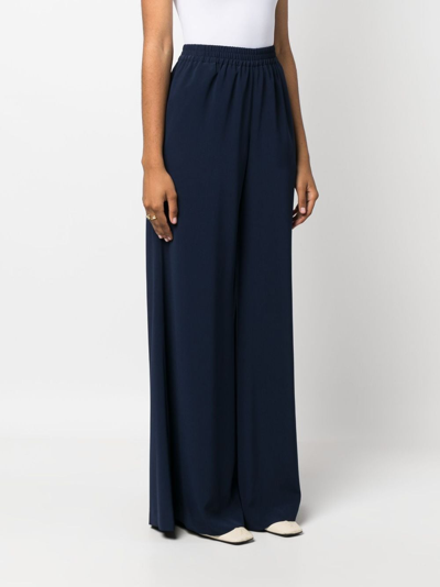Gianluca Capannolo Satin Wide Leg Trousers In Blue