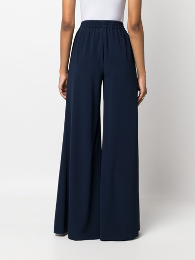 Gianluca Capannolo Satin Wide Leg Trousers In Blue