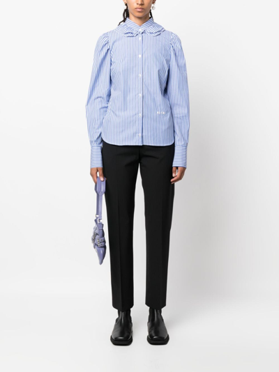 Msgm Logo-waistband Tapered Trousers In Black