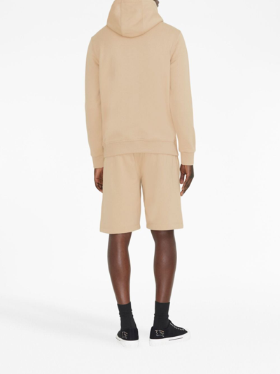 Shop Burberry Ekd-embroidery Track Shorts In Neutrals