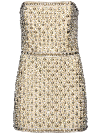 Shop Retroféte Heather Crystal-embellished Dress In Neutrals