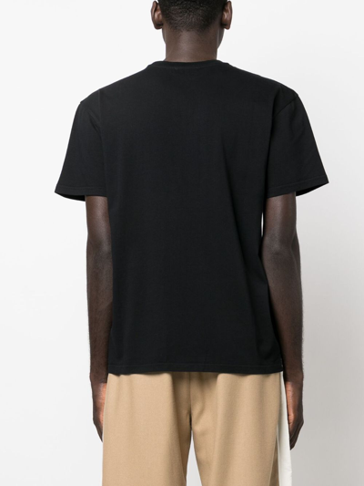 Shop Jw Anderson Logo-embroidered Cotton T-shirt In Black