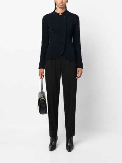 Shop Emporio Armani Virgin Wool Straight-leg Trousers In Black