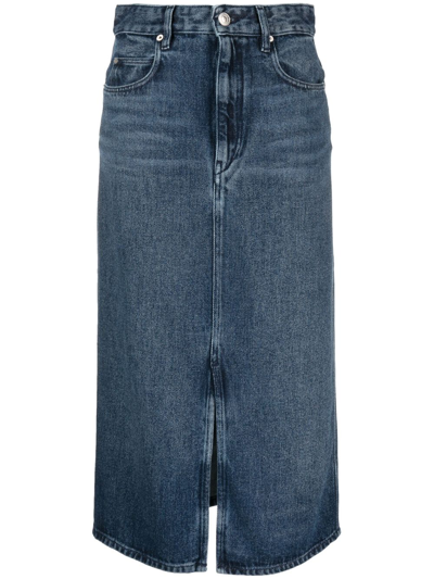 Shop Marant Etoile Tilauria High-waist Denim Skirt In Blue