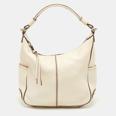 Pre-owned Tod's Beige Leather Miky Hobo