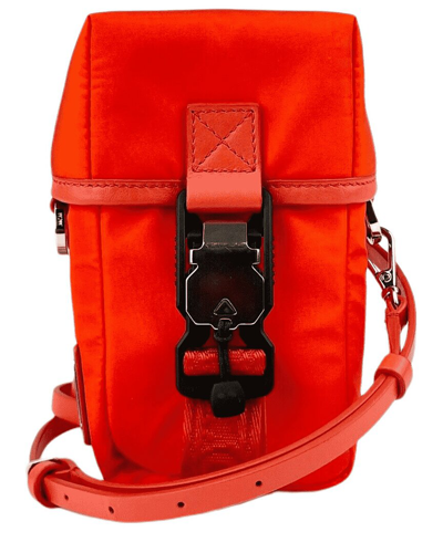 Mcm Women's Orange Red Nylon Mini Flap Pouch Shoulder Waist Bag In Orange