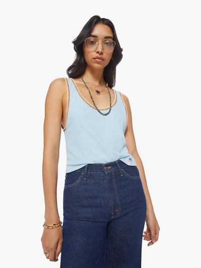 Shop Mother The Yippie Tank Top Barrymore And Apricot Cream (also In S, M,l, Xl) In Blue