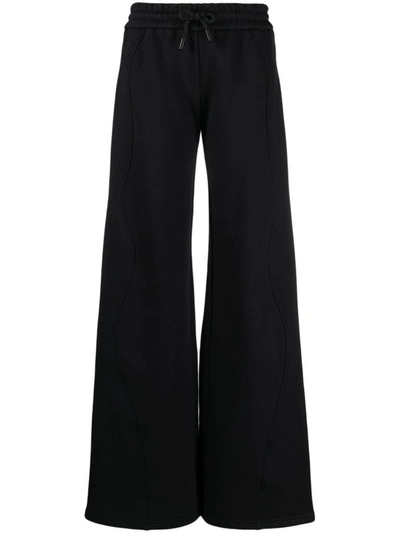 Off-white Ankle-strap Straight-leg Trousers In Black