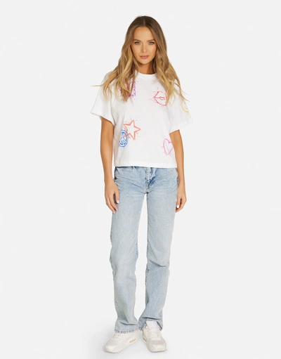Lauren Moshi Rue Splatter Elements In White