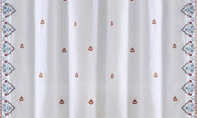 Shop John Robshaw Sheetal Linen Blend Shower Curtain In Turquoise