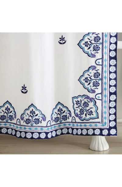 Shop John Robshaw Sheetal Linen Blend Shower Curtain In Indigo