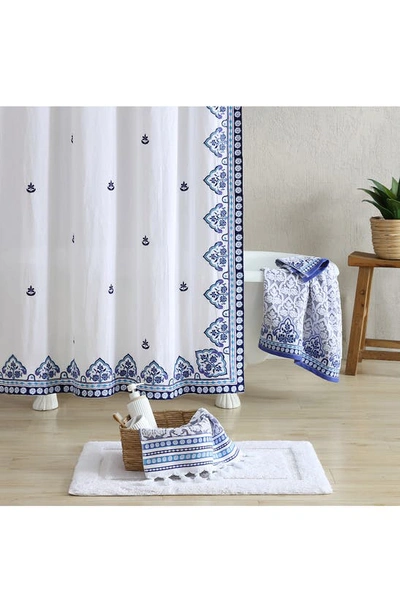 Shop John Robshaw Sheetal Linen Blend Shower Curtain In Indigo