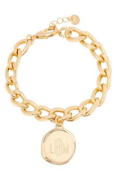 Shop Brook & York Sadie Personalized Monogram Bracelet In Gold