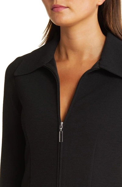 Shop Wayf Double Knit Zip Cardigan In Black