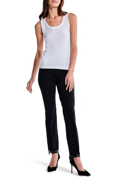 Nic + Zoe Perfect Knit Rib Scoop Neck Tank In Paper White