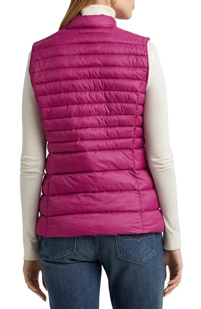 Shop Lauren Ralph Lauren Soft Puffer Vest In Fuchsia Berry