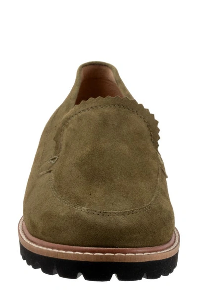 Shop Trotters Fayth Loafer In Olive Suede
