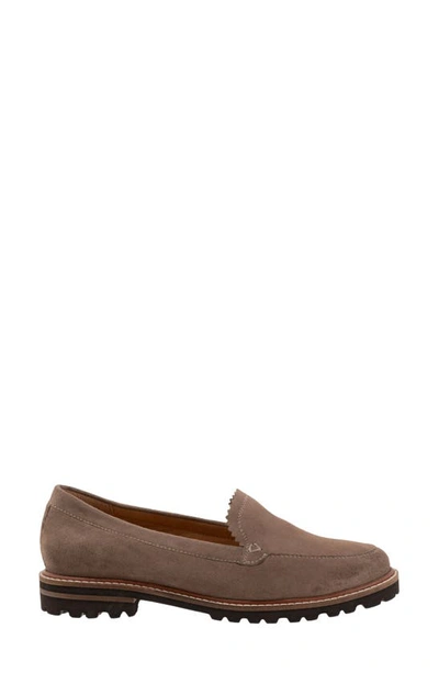 Shop Trotters Fayth Loafer In Stone Suede