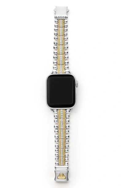 Shop Lagos Smart Caviar Diamond Luxe Apple Watch® Watchband In Gold/ Silver
