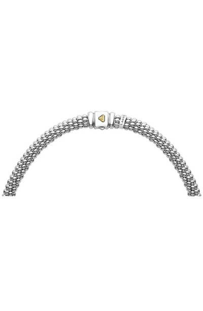 Shop Lagos Embrace Pavé Diamond Circle Caviar Necklace In Silver