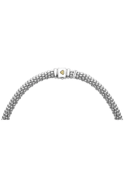 Lagos 18k Yellow Gold & Sterling Silver Embrace Diamond Xo Beaded Collar Necklace, 15 In Silver