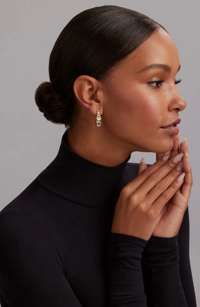 Shop Lagos Embrace Pavé Diamond Xo Drop Earrings In Gold/ Silver