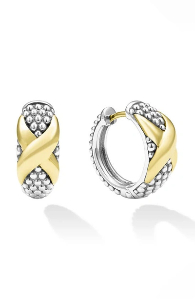 Shop Lagos Embrace Hoop Earrings In Gold/ Silver