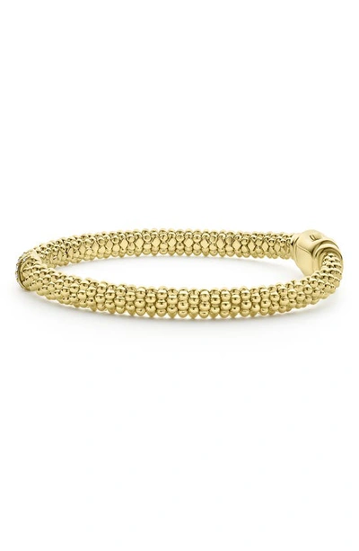 Lagos 18k Yellow Gold Embrace Diamond X Caviar Bead Bracelet In Gold Metallic