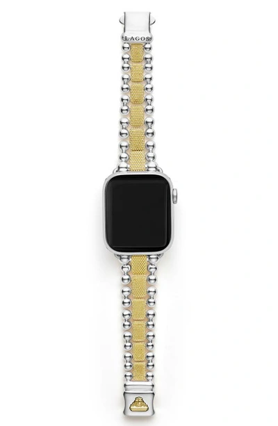 Shop Lagos Smart Caviar Lux Apple Watch® Watchband In Gold/ Silver