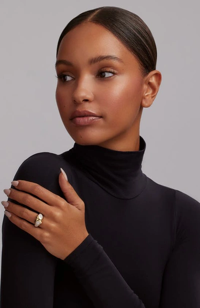 Lagos Embrace 18k Gold X And Sterling Silver Diamond Ring In Metallic