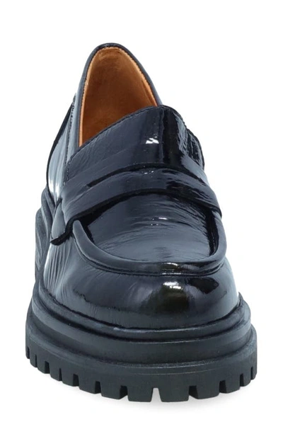 Miz Mooz Legend Platform Loafer In Black Patent
