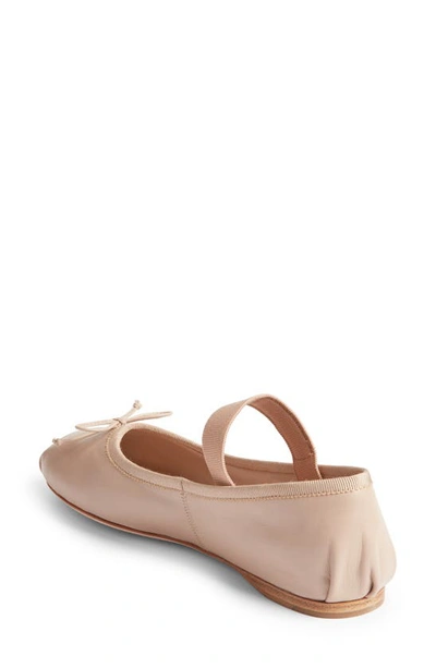 Shop Miu Miu Lea Logo Ballerina Flat In Beige