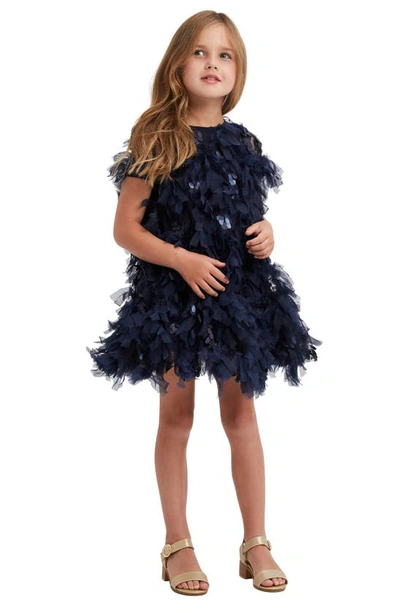 Shop Bardot Kids' Mallory Tiered Dress In Navy