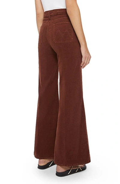 Shop Mother The Patch Pocket Roller Wide Leg Corduroy Pants In Rum Russian