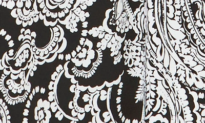 Shop Chaus Print Tie Waist Split Sleeve Midi Dress In Black/ White