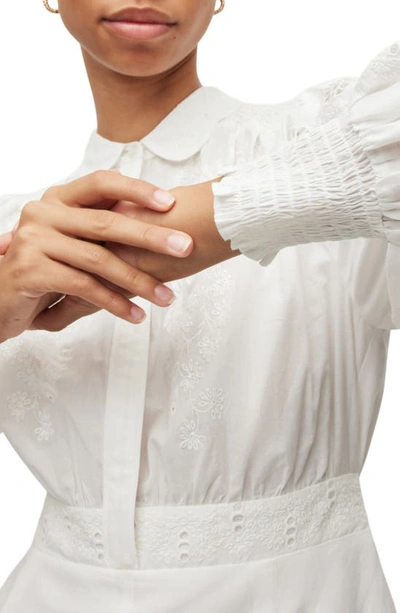 Shop Allsaints Keeley Broderie Long Sleeve Dress In Chalk White