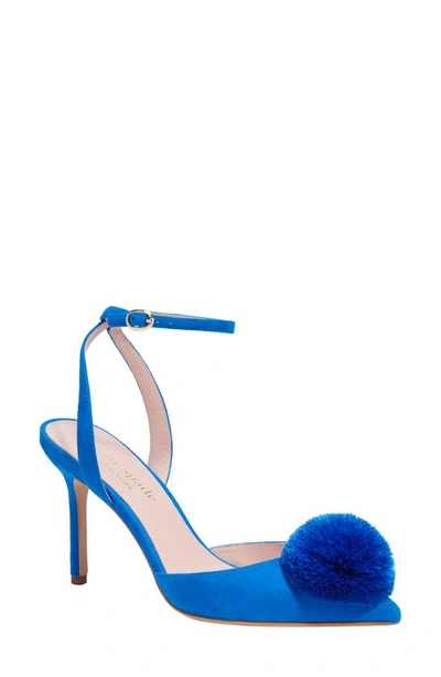 Shop Kate Spade Amour Pom Pump In Stained Glass Blue